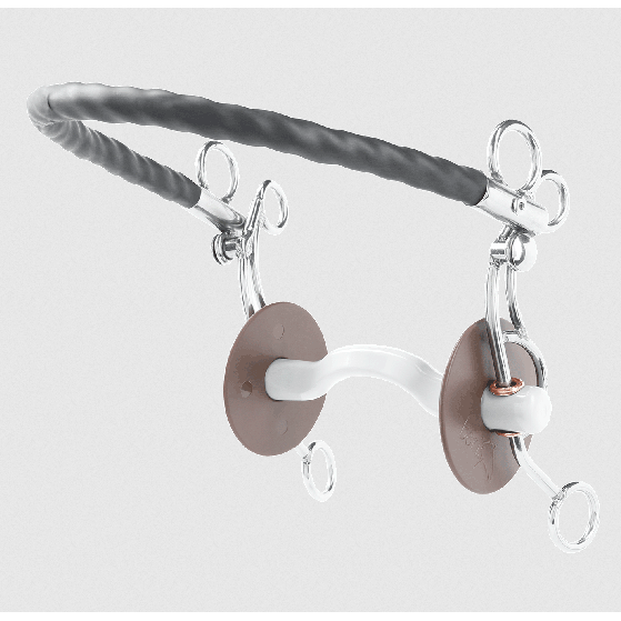 Hackamore Combinada Barra Hule con Puente Suave Beris