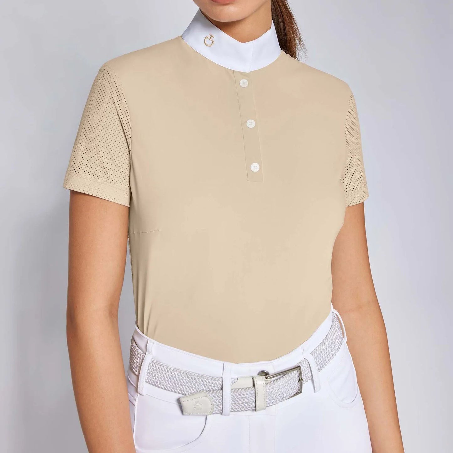 Playera Concurso Dama Cavalleria Toscana Perforated Jersey Button
